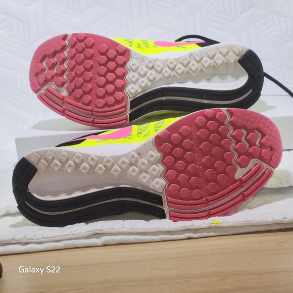 Nike Zoom Elite 7 shoes women's 8 Running Neon Yellow Pink Athletic Sports - Picture 5 of 12